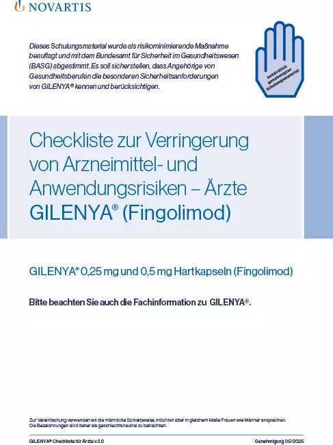 Teaser Gilenya EM Checkliste für Ärzte