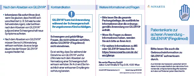 Teaser Gilenya EM Patientenkarte