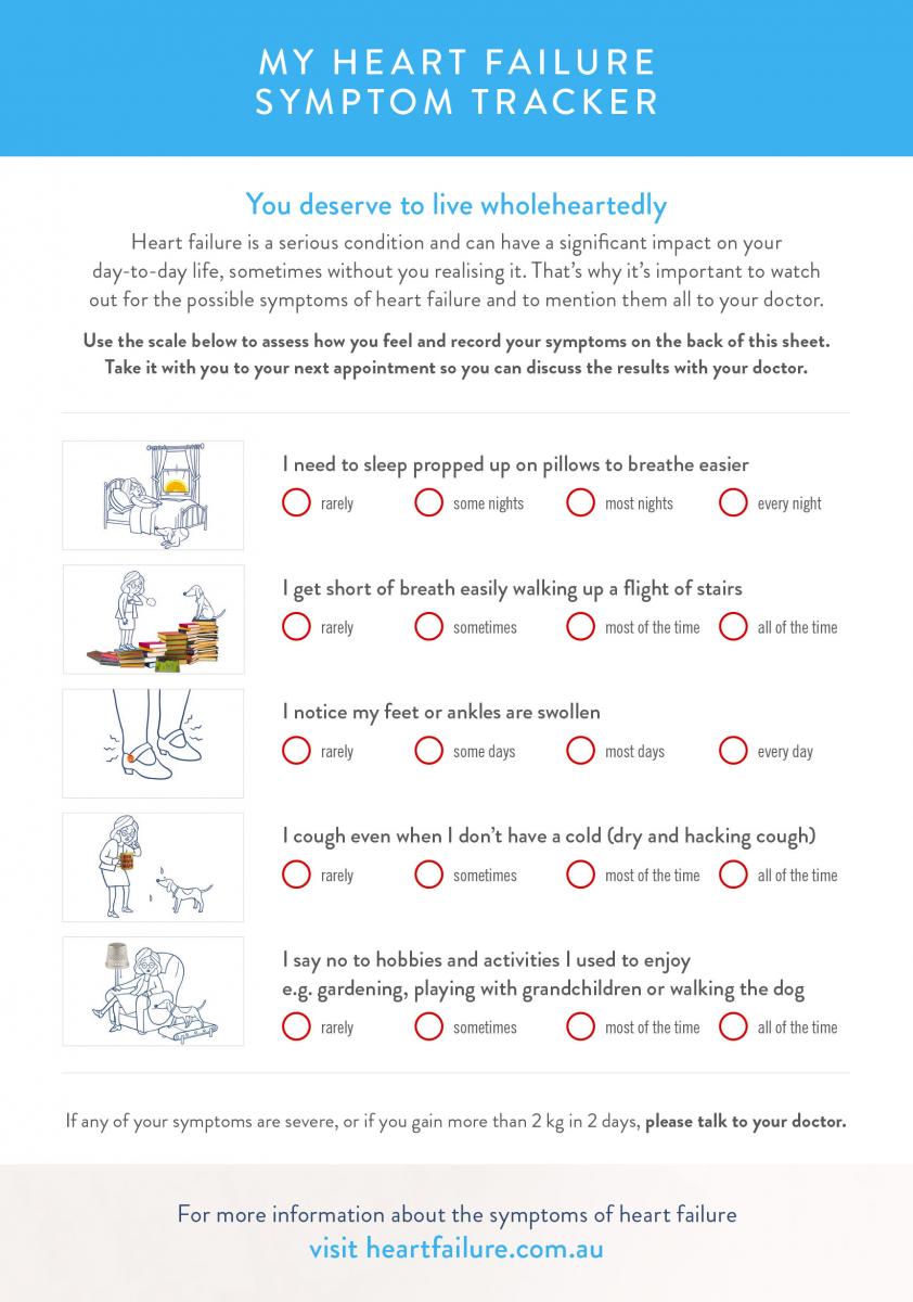 Heart failure symptom tracker