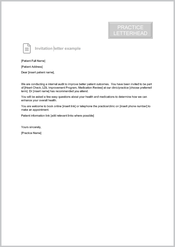 Patient Recall Letter Template