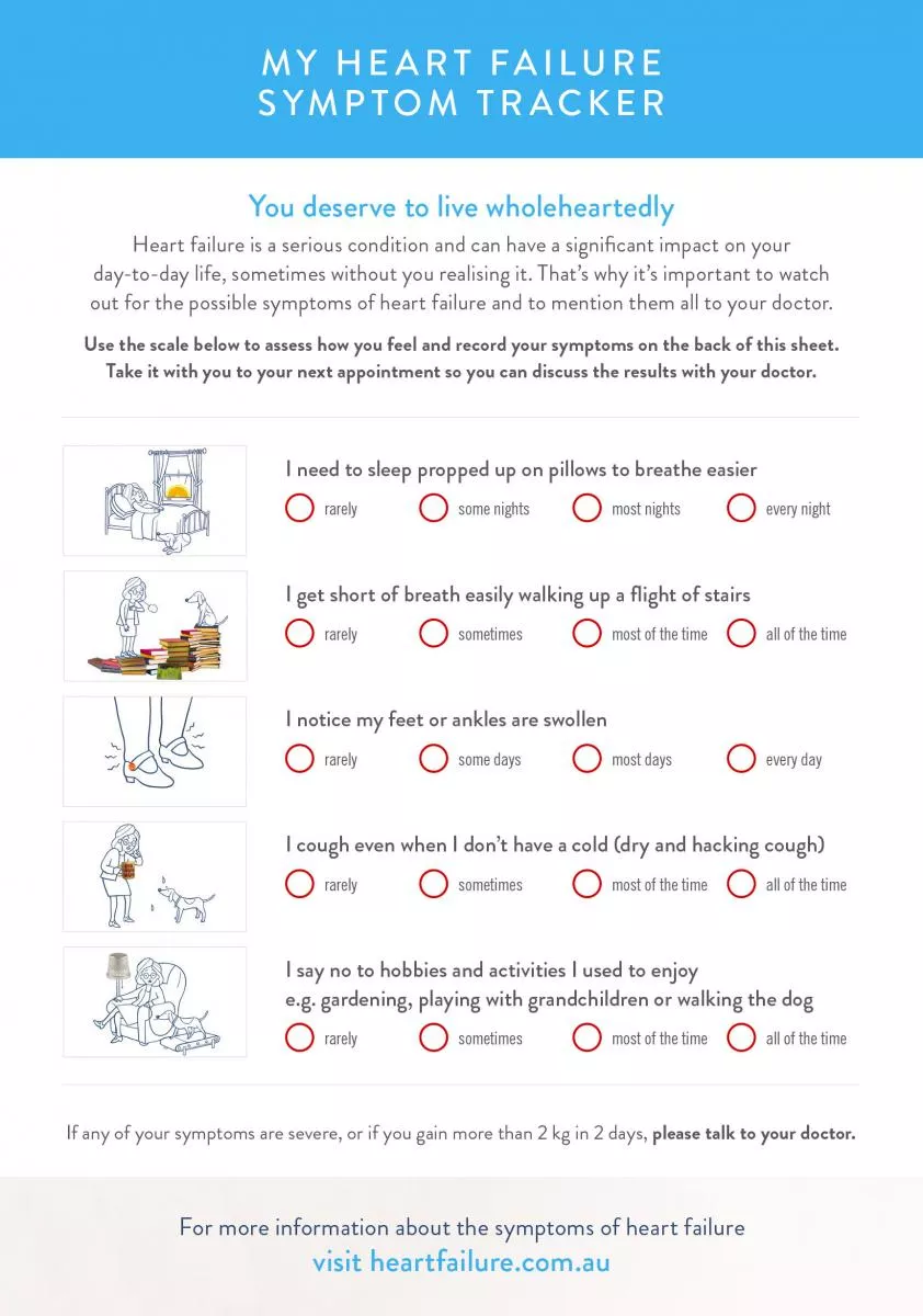Heart failure symptom tracker