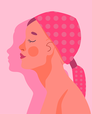 Illustration of woman with a scarf Illustration of woman with a scarf