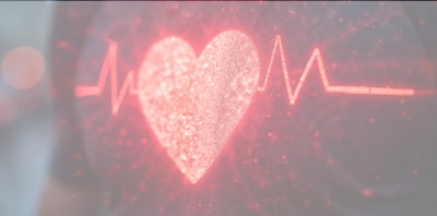 a digital representation of a heart with a heartbeat waveform