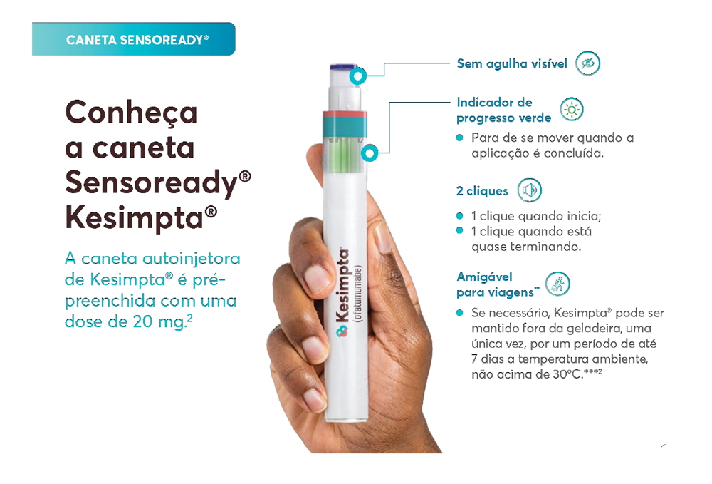 Conheça a caneta Sensoready® Kesimpta Conheça a caneta Sensoready® Kesimpta