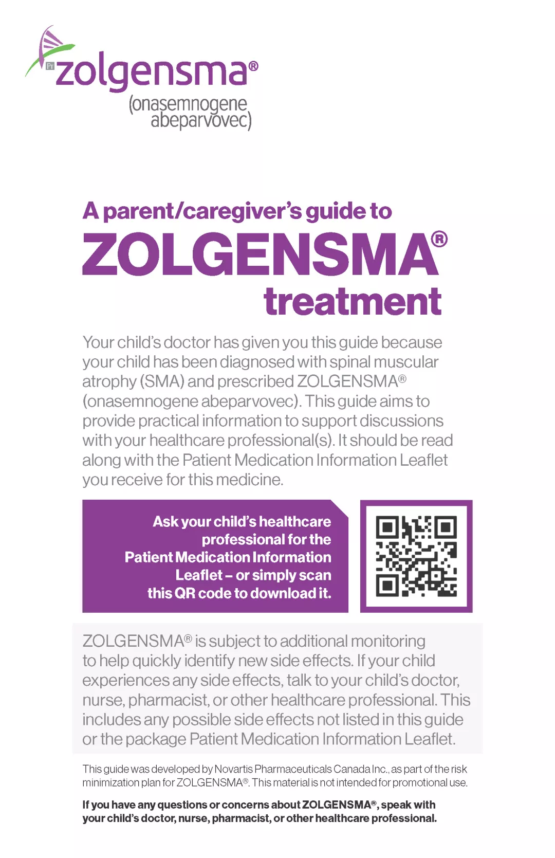 Patient Caregiver Brochure Zolgensma EN