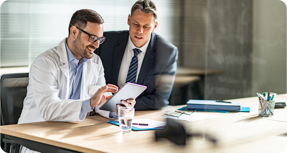 Business man and doctor