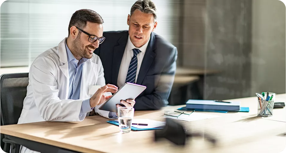 Business man and doctor