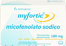 MYFORTIC® 180 mg  120 comprimidos RECUBIERTOS, Vía Oral MYFORTIC® 180 mg  120 comprimidos RECUBIERTOS, Vía Oral