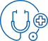 Icono estetoscopio azul