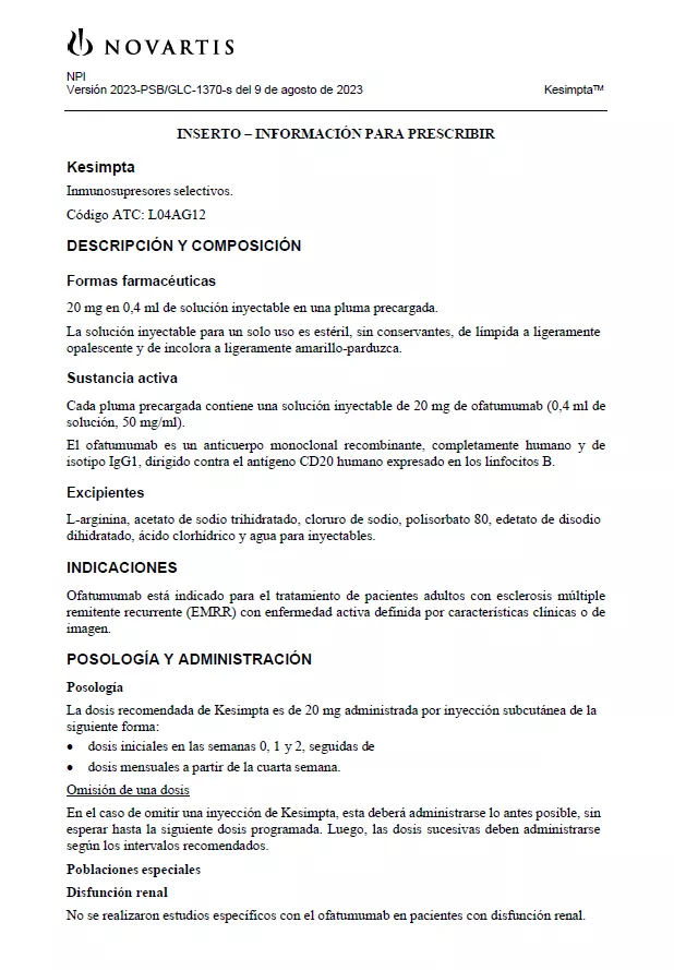 Thumbnail Kesimpta Ofatumumab