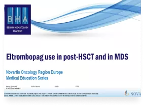 Eltrombopag use in post-HSCT and in MDS