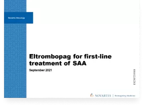 Eltrombopag for first-line treatment of SAA