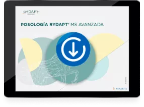 Material explicativo de la dosificación con Rydapt en el tratamiento de la Mastocitosis Sistémica avanzada Material que de forma gráfica ofrece información sobre cómo pautar Rydapt, llevar a cabo los ajustes de dosis y las consideraciones especiales a tener en cuenta en el tratamiento de la Mastocitosis Sistémica avanzada con Rydapt. PDF  Descargar