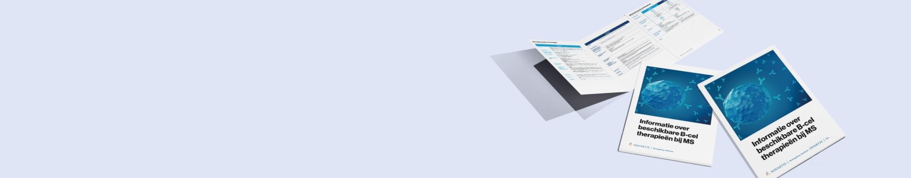 Scheurblok met informatie over B-cel therapie bij MS