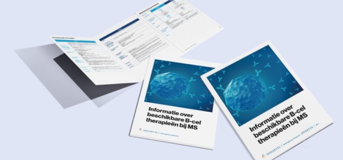 Scheurblok met informatie over B-cel therapie bij MS