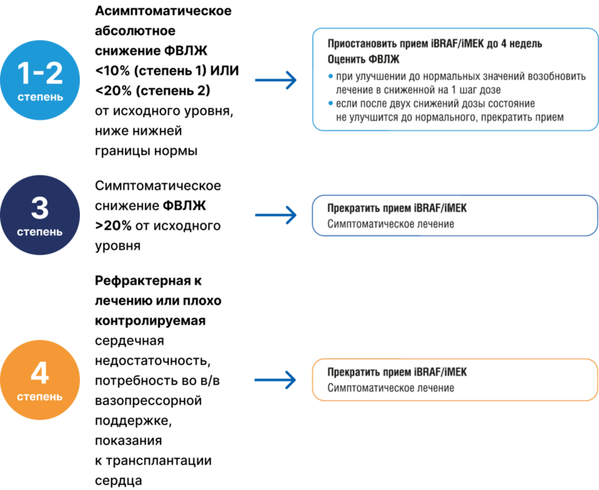 Алгоритм действий при снижении ФВЛЖ [17]