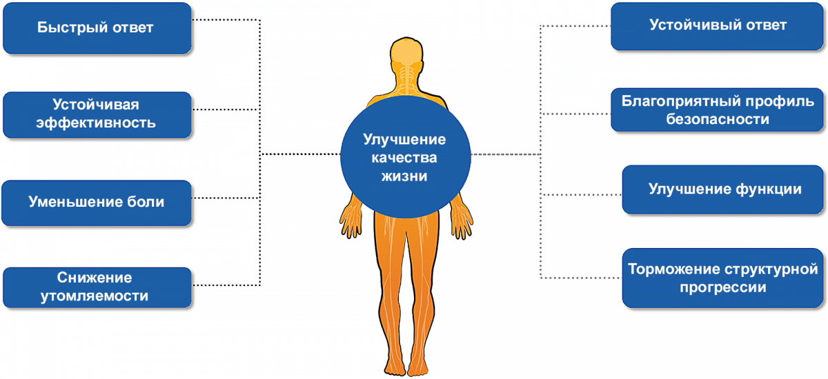 Терапия аксСпА и АС должна быть направлена на множество клинических компонентов Терапия аксСпА и АС должна быть направлена на множество клинических компонентов