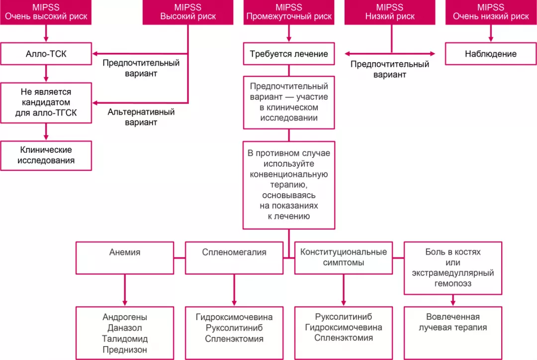 Алгоритм лечения ПМФ, основанный на стратификации риска по системе MIPSS 70+ V2.04–6
