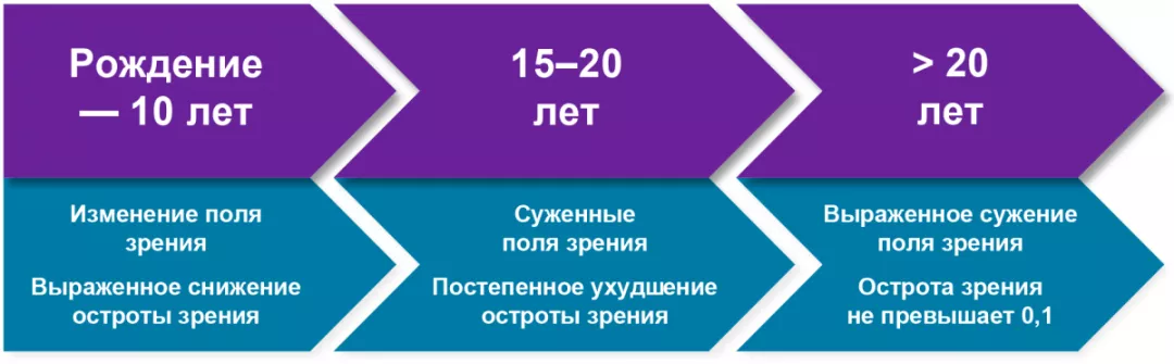 Естественное течение RPE65-НДС