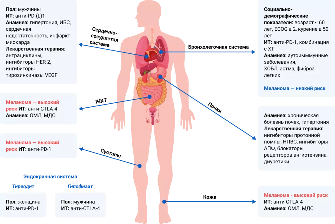 Факторы риска развития органоспецифических иоНЯ