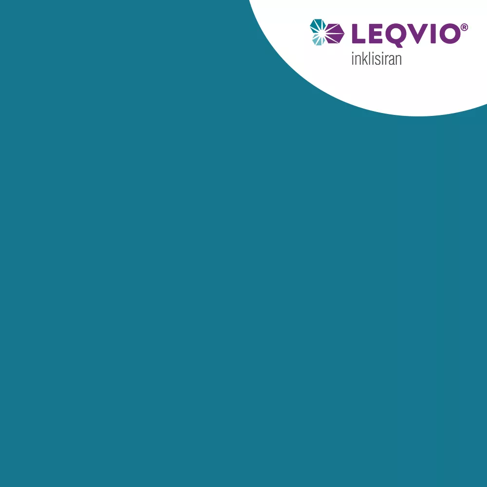 LEQVIO (inklisiran) banner med logotyp.
