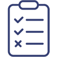 Clipboard icon representing symptom control. Clipboard icon representing symptom control.