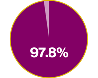 Pie chart showing the figure 97.8%. Pie chart showing the figure 97.8%.