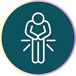 Icon to represent pain in your stomach (abdomen). Icon to represent pain in your stomach (abdomen).
