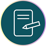 Paper and pencil icon. Paper and pencil icon.