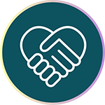 Icon to represent physical and emotional support. Icon to represent physical and emotional support.