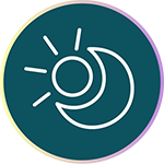 Icon of a sun and a moon. Icon of a sun and a moon.