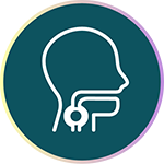 Icon to represent infections of the nose and throat. Icon to represent infections of the nose and throat.