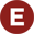 Circle with the letter E icon. Circle with the letter E icon.