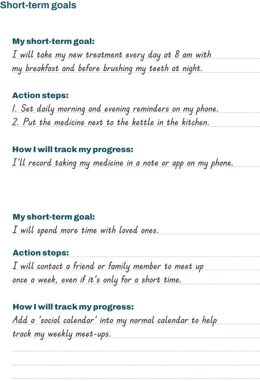 Short-term treatment goals examples. Short-term treatment goals examples.