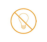 Icon of a lightbulb with a no entry sign. Icon of a lightbulb with a no entry sign.