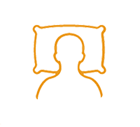 Icon of a head on a pillow. Icon of a head on a pillow.