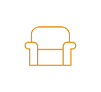 Icon of an armchair. Icon of an armchair.