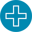 Pharmacy cross icon representing the homecare supplier’s prescription management system. Pharmacy cross icon representing the homecare supplier’s prescription management system.