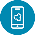 Mobile phone icon with the KesimptaConnect app. Mobile phone icon with the KesimptaConnect app.