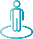 Person standing in a circle icon representing different methods of seeing the patient.