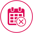 Icon of a calendar and a cross to represent Cosentyx missed dose.