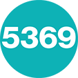 Circle with the number 5369. Circle with the number 5369.