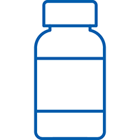 Icon of a capsule bottle representing oral dosing. Icon of a capsule bottle representing oral dosing.