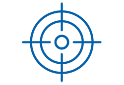 Icon of a target representing stage IV melanoma. Icon of a target representing stage IV melanoma.
