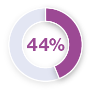 Pie chart with the figure 44%.