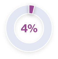 Pie chart with the figure 4%.