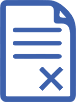 Icon of a document with an X. Icon of a document with an X.