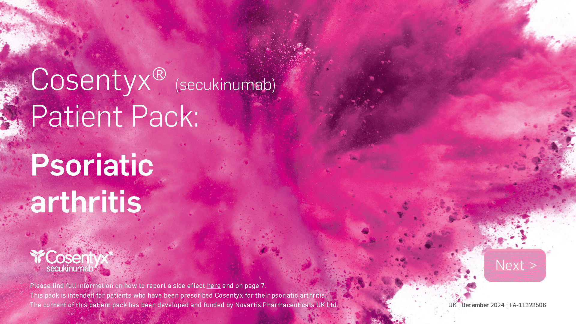 Preview image. PsA patient leaflet.