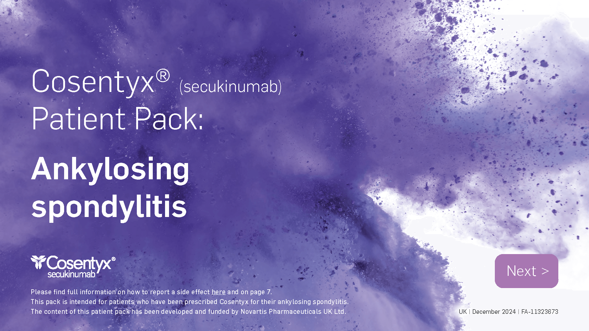 Preview image. Ankylosing Spondylitis patient pack.