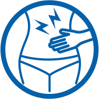 Icon representing peritonitis. Icon representing peritonitis.